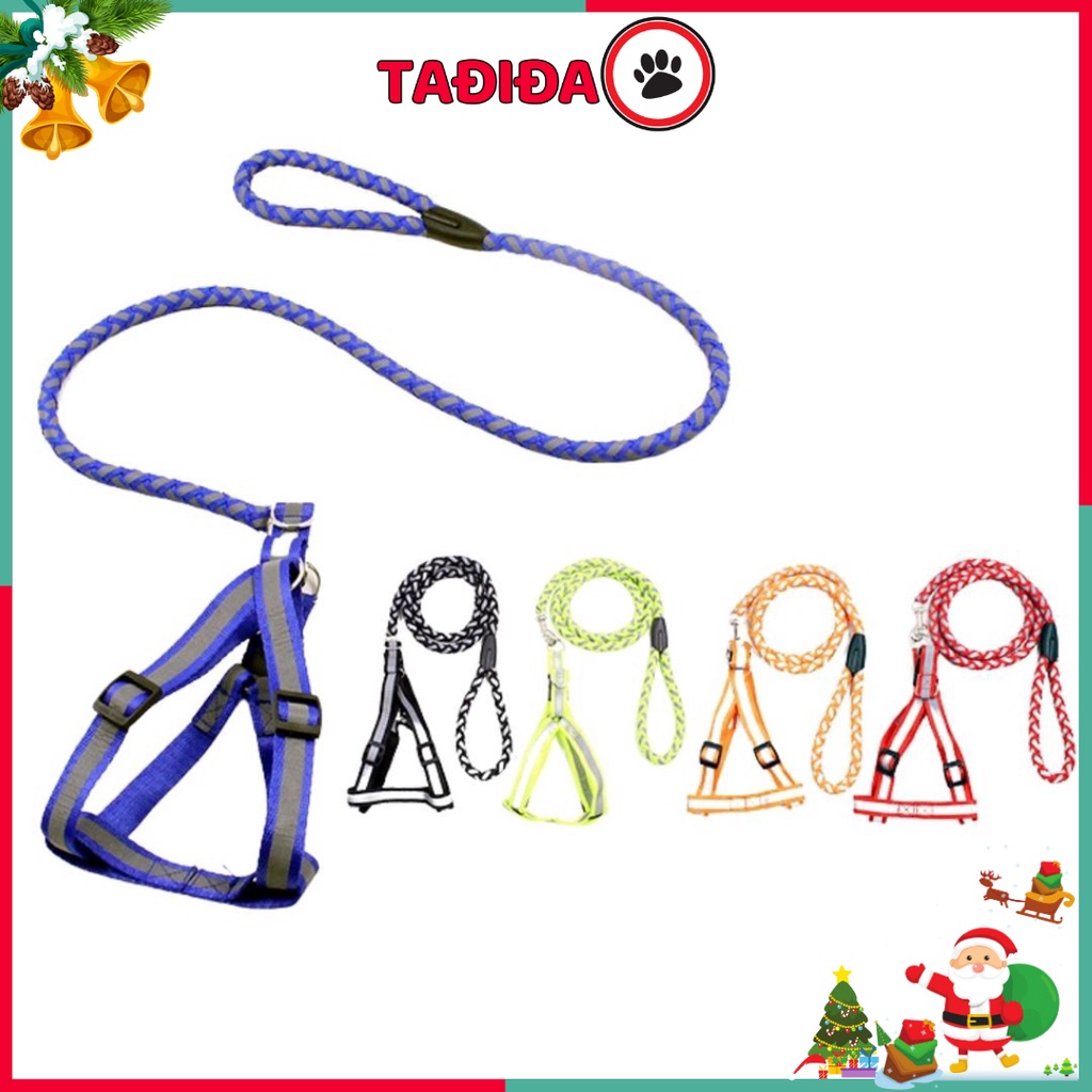 Dây dắt cho Chó Mèo (Kèm Yếm) dạ quang siêu bền , Dây xích thú cưng tiện lợi - Tadida Pet
