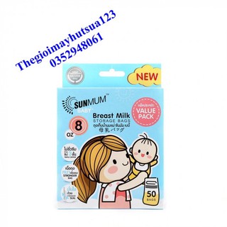 Túi trữ sữa SunMum Thái Lan 250ml (Mẫu mới)