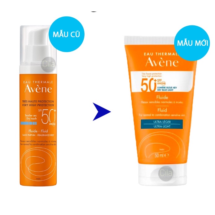 Kem Chống Nắng AVÈNE Dành Cho Da Thường - Da Hỗn Hợp Fluide SPF 50+  50ml