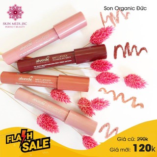 SON Đức Organic  Alverde Matt Lipstick siêu dưỡng, bám màu 8-12 tiếng, 100% thảo mộc.