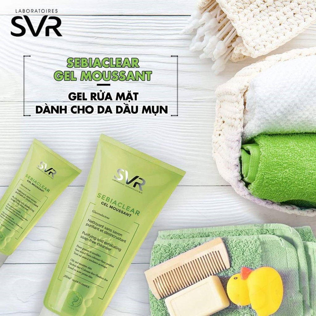 [CHÍNH HÃNG] Gel làm sạch không chứa xà phòng và loại bỏ tế bào chết- SVR SEBIACLEAR GEL MOUSSANT