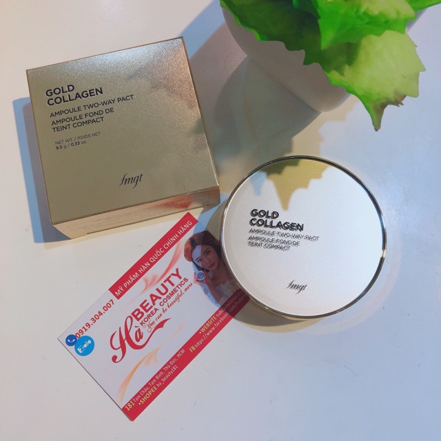 Phấn phủ trang điểm dưỡng da chống nắng Gold Collagen Ampoule Two Way Pact The Face Shop fmgt 9.5g SPF30+PA+++ | BigBuy360 - bigbuy360.vn