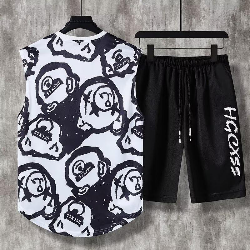 Set Đồ Thể Thao Gồm Áo Sát Nách Cổ Tròn Và Quần Short Thời Trang Mùa Hè Cho Nam Giới