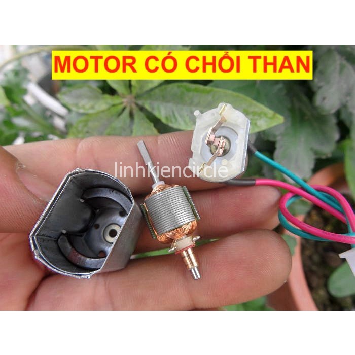 Động cơ 130 motor mô tơ mini 130 12V - 24V kèm bánh răng có chổi than từ tính mạnh 23300 RPM - LK0423
