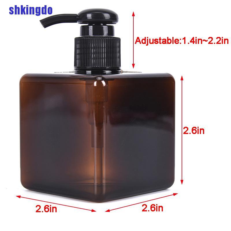 Bình Nhựa Rỗng Hình Vuông 250ml Đựng Dầu Gội / Sữa Tắm Tiện Dụng