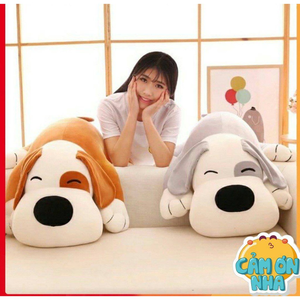 Chó bông mắt híp 85cm gòn mềm vải miniso cao cấp Siêu đáng yêu miễn phí gói quà + tặng thiệp