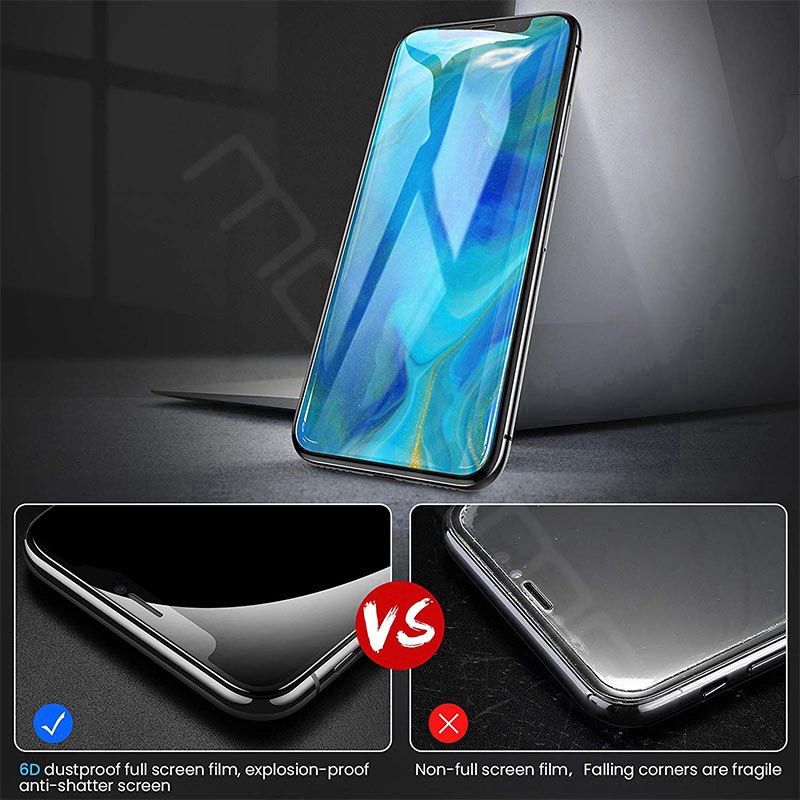 Kính Cường Lực Toàn Màn Hình Cong 3D iPhone 12 Mini 11 Pro 6 7 8 Plus X XS Max XR 10