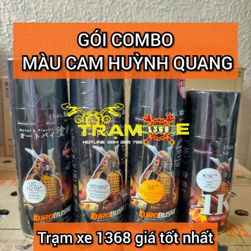SƠN SAMURAI GÓI COMBO SƠN MÂM MÀU CAM HUỲNH QUANG GỒM 4 CHAI, hàng xịn giá tốt