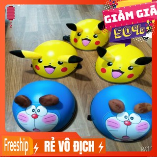 Mũ bảo hiểm 1/2 pikachu và doremon + tai