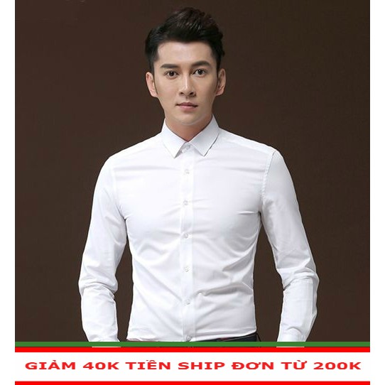 [NHẬP MA11 Hoàn xu 15% Tối đa 35,000 cho đơn 150,000] Áo Sơ mi Nam trắng trơn soái ca cao cấp | BigBuy360 - bigbuy360.vn