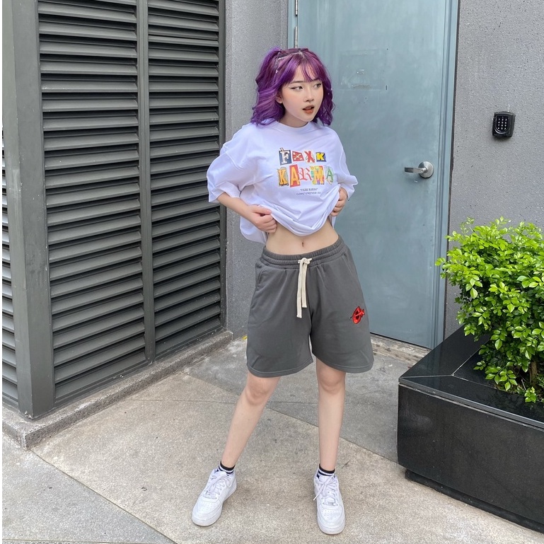 Quần đùi short trơn local brand Clownz C-star nỉ da cá nam nữ thể thao