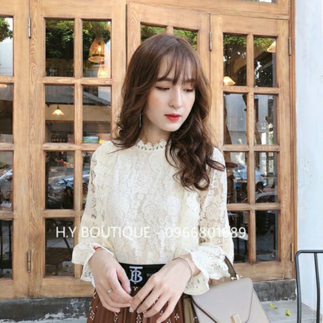 Áo ren hoa hồng siêu mềm trẻ trung [kèm ảnh thật]