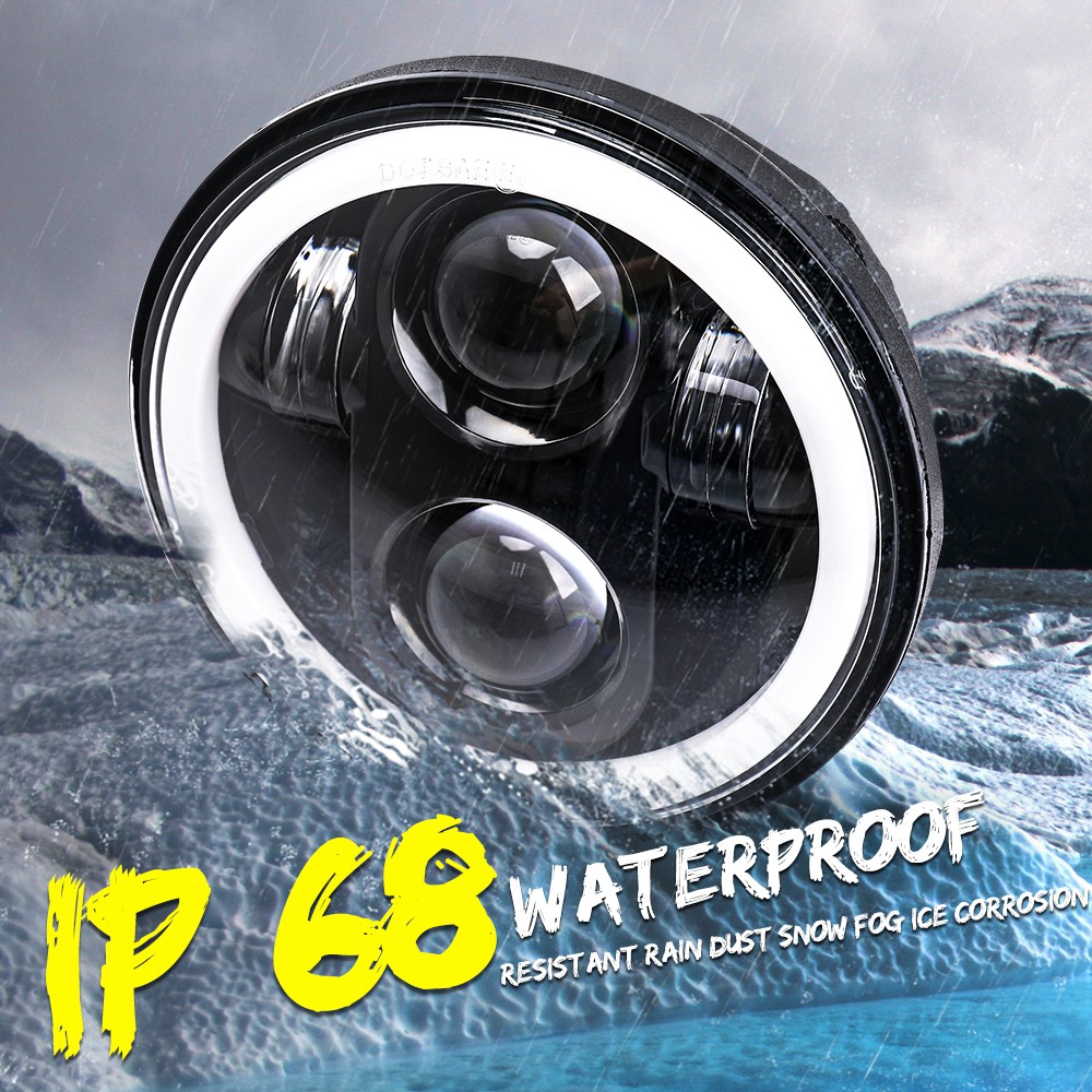 Đèn LED pha / xi nhan sáng trắng 5 3/4&quot; 5.75 dành cho xe Kenworth Peterbilt 359 4000 4040 5506 H5006 H651/466