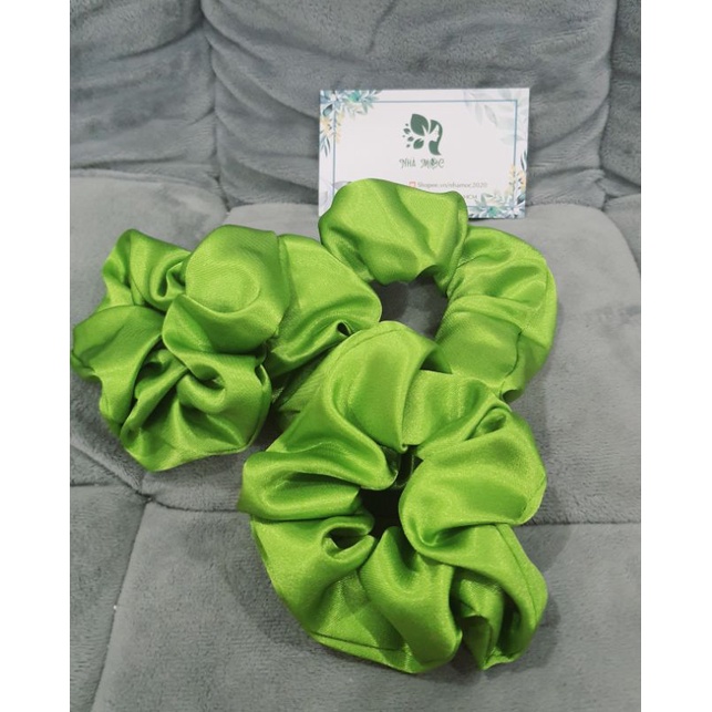 Cột tóc Scrunchies cỡ lớn phi bóng handmade