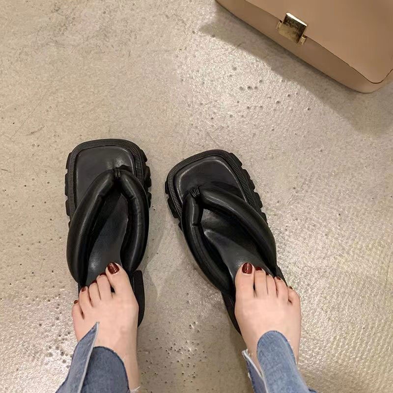 Dép xỏ ngón RENBEN đế dày tăng chiều cao thời trang mùa hè cho nữ