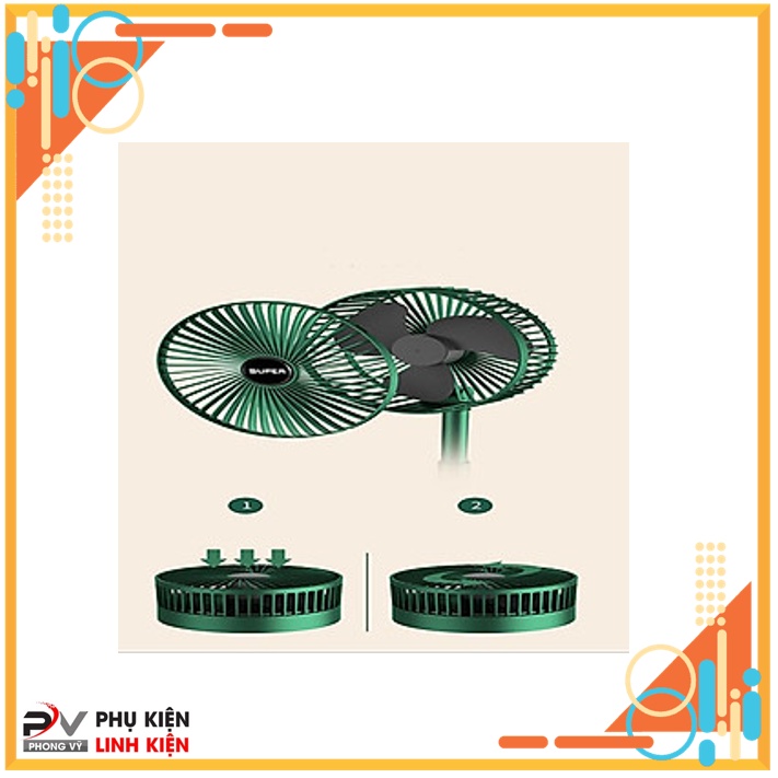 Quạt sạc tích điện Telescopic folding fan gấp gọn tiện dụng cho mùa hè siêu mát dùng lên đến 8h