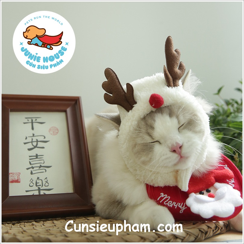 Nón tuần lộc Noel Giáng sinh cho chó mèo