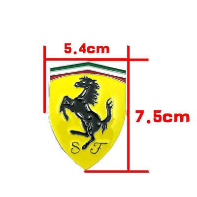 1 Miếng Dán Logo Xe Hơi Ferrari Hình Con Ngựa Bằng Kim Loại