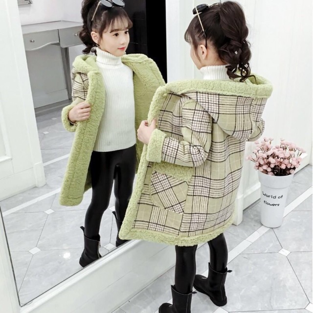 áo dạ lót lông cho bé gái cao từ 95-155cm | BigBuy360 - bigbuy360.vn