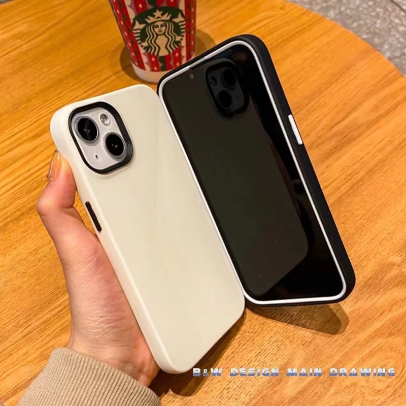 【3-Trong-1 Ốp Điện Thoại Silicon Nhám Kiểu Giáp Đơn Giản Chống Sốc Bảo Vệ Camera Cho iPhone 13 12 11 Pro MAX IX XS MAX XR i7 8 Plus