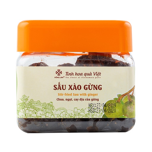 Ô mai Sấu xào Gừng Hồng Lam - Vị chua ngọt gừng - Hộp