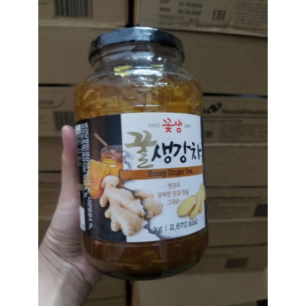 Chanh, bưởi ,gừng ngâm mật ong Hàn Quốc hũ 1 kg date 2024