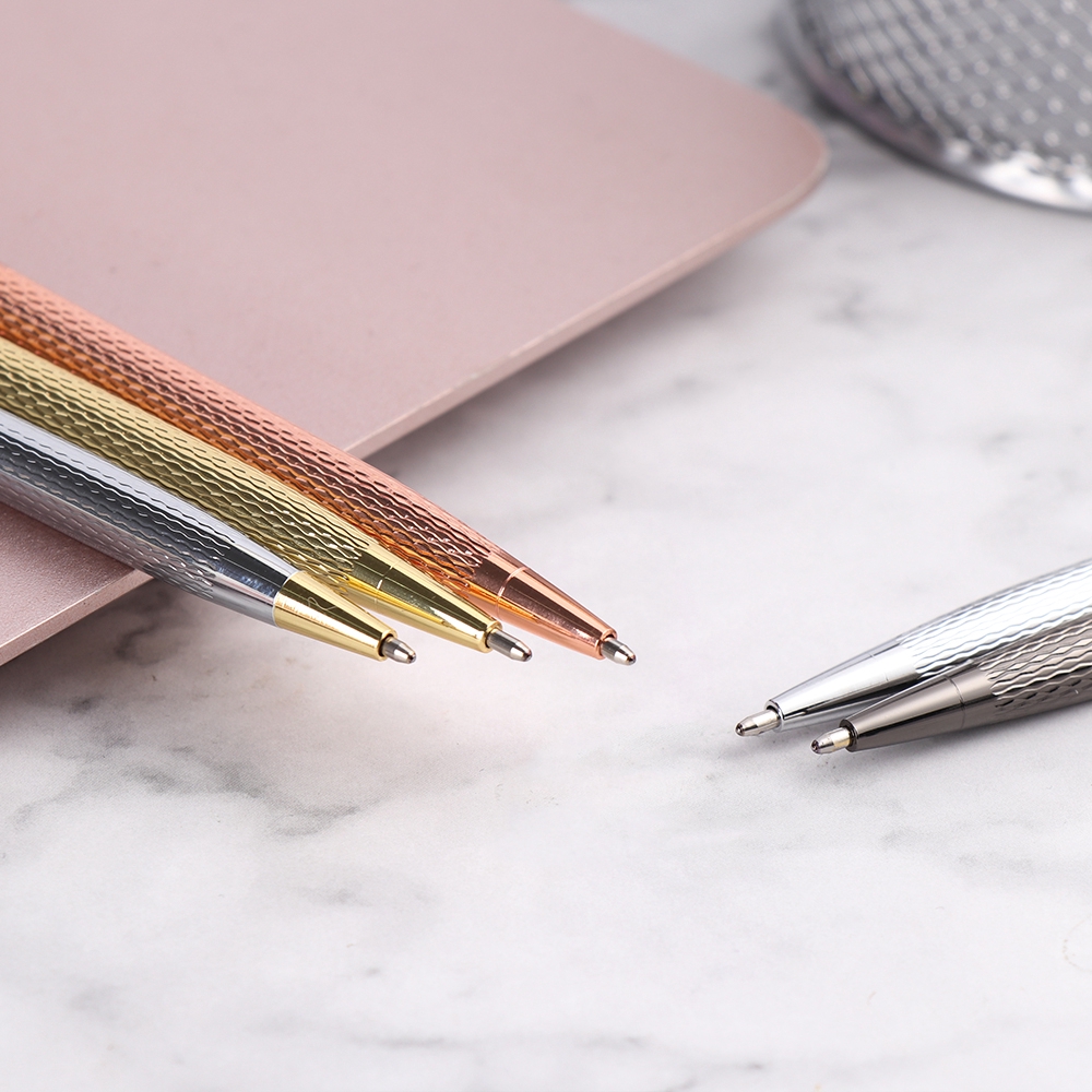 Bút Bi Kim Loại Họa Tiết Gợn Sóng Dành Cho Văn Phòng/Trường Học