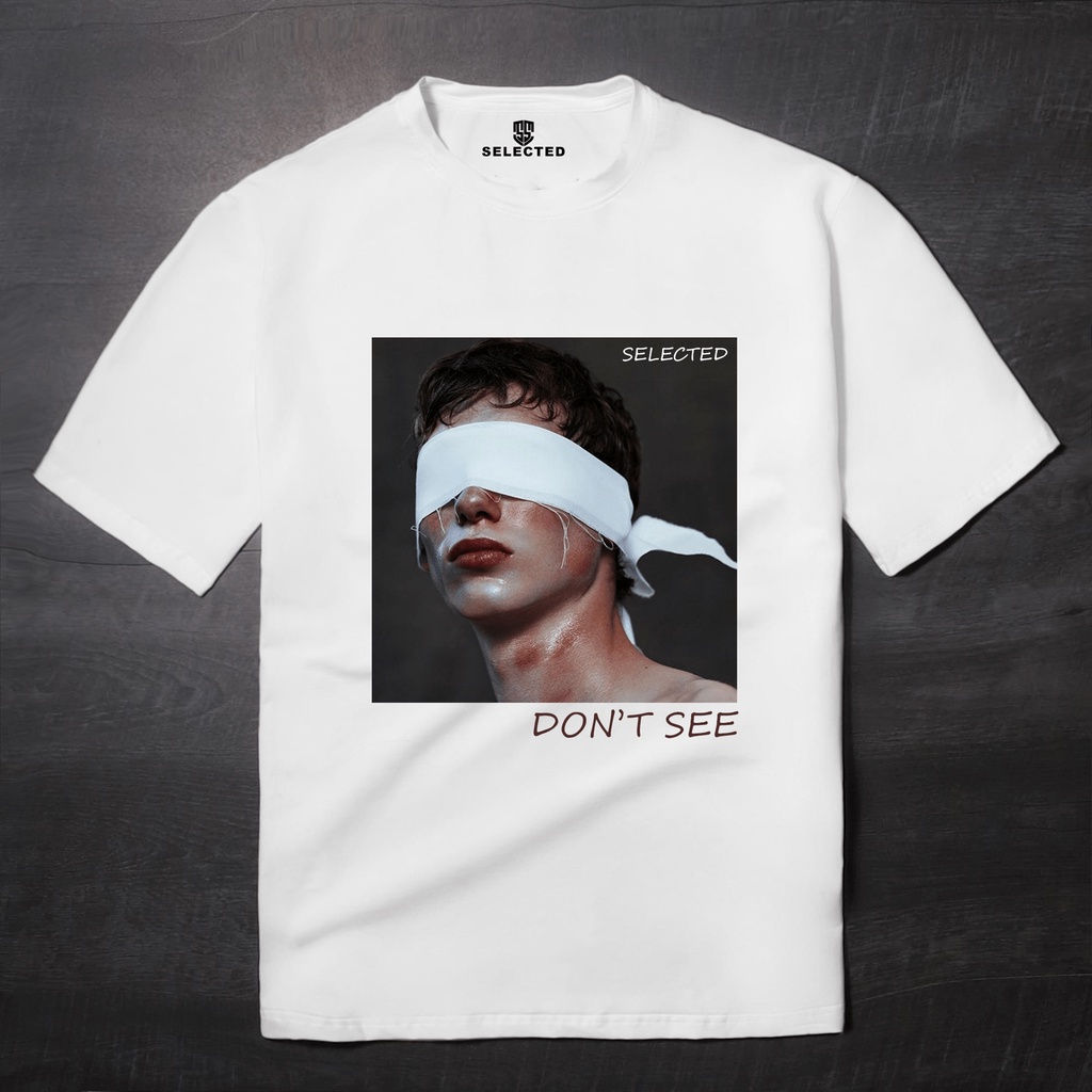 Áo thun tay lỡ nam nữ in hình DON'T SEE , Vải Cotton Form Oversize - SELECTED.STORE