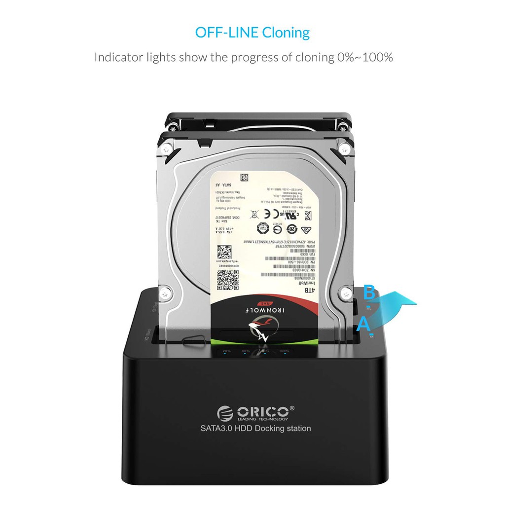Thiết Bị Chuyển Đổi Orico Sata Hdd 2 Bay 2.5 3.5 Inch Usb3.0 Sang Sata Hdd Kèm Phụ Kiện Chất Lượng Cao(6629US3)
