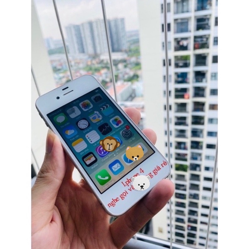 Điện thoại cũ giá rẻ Phone 4 Quốc tế - nghe gọi fb zalo mess - tặng kèm dây sạc