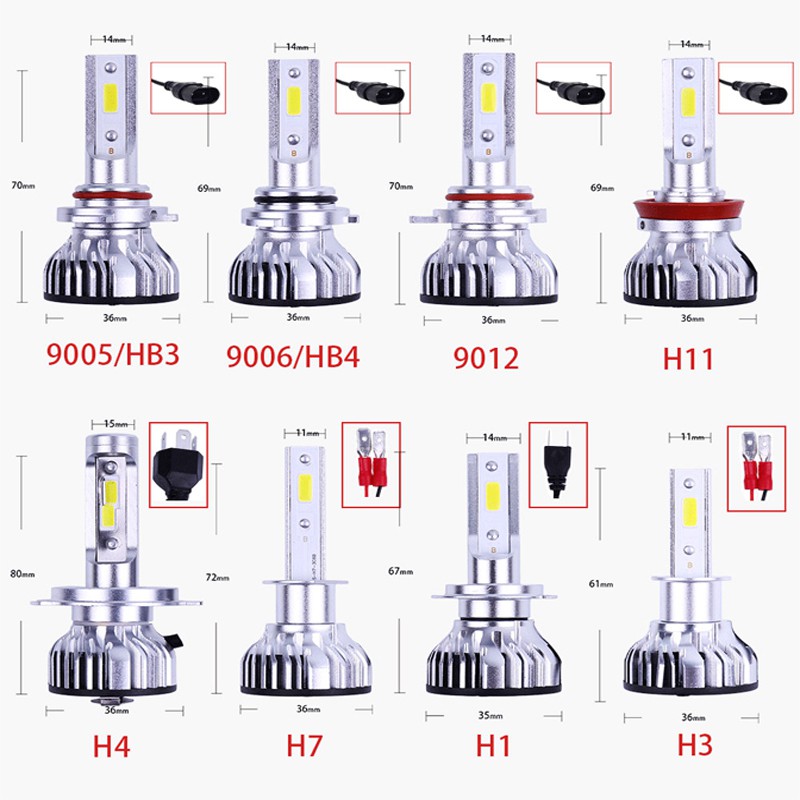 Set 2 Đèn Pha Lymoyo 50W H7 H4 H1 H11H3 9005 9006 9012 6000k Cao Cấp Cho Xe Hơi