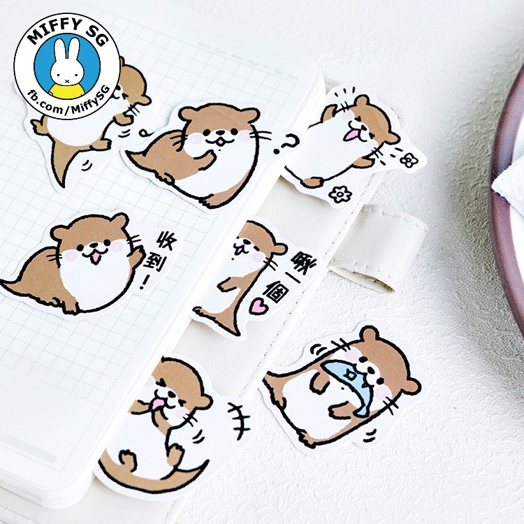 Hộp 45 sticker hoạt hình trang trí planner/bulletjournal RÁI CÁ MOE MOE
