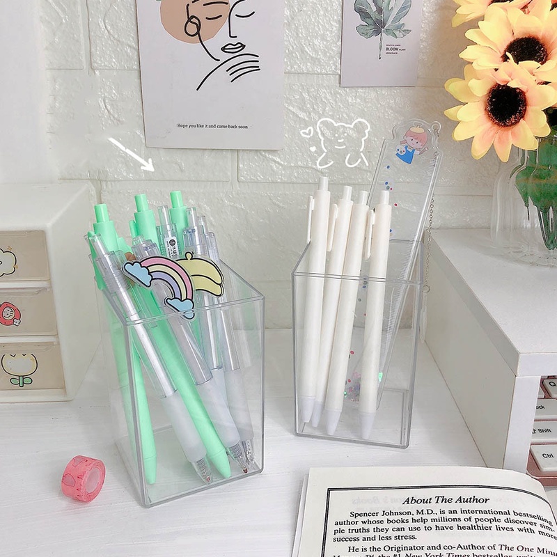 Hộp Đựng Bút/Cọ Trang Điểm Bằng Acrylic Trong Suốt Sức Chứa Lớn Tiện Dụng Cho Nữ