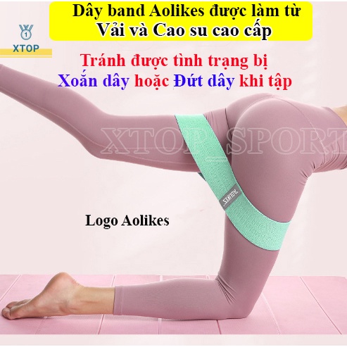 Dây kháng lực tập gym, Dây miniband tập chân mông Aolikes, phụ kiện gym chính hãng A3603