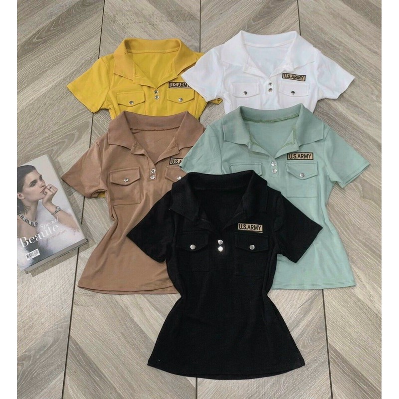 [CÓ SẴN ] Áo cổ bẻ hình thật , Áo cổ trụ chất vải birip | BigBuy360 - bigbuy360.vn