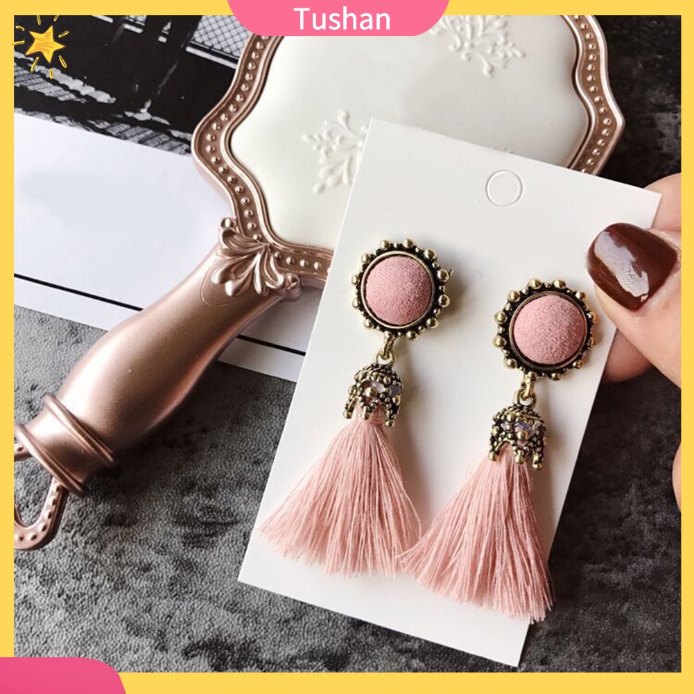 Hoa Tai Dáng Tua Rua Phong Cách Cổ Điển Cho Nữ TUSH