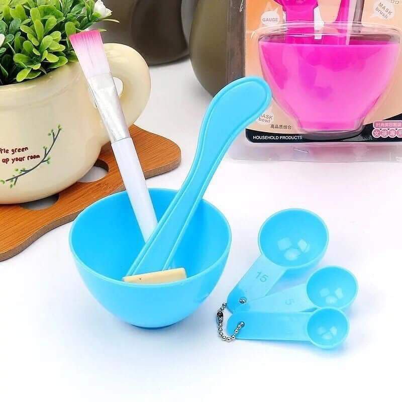 Bộ Dụng Cụ Trộn Mặt Nạ, Bát Trộn Mặt Nạ, Đắp Mặt 4 in 1