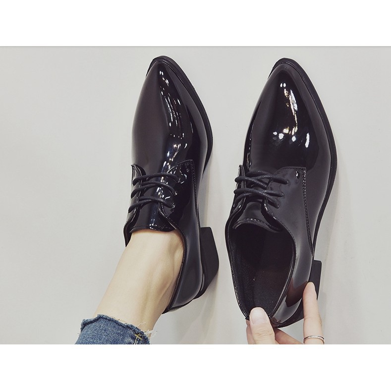 Siêu Hot 2021 giày oxford nữ mũi nhọn da bóng và da lì hàng Quảng Châu | BigBuy360 - bigbuy360.vn