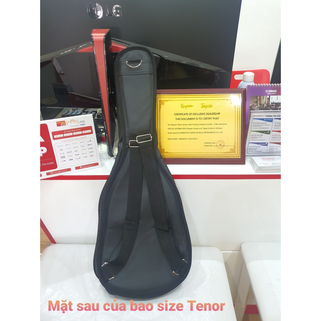 Đàn Ukulele Gỗ chính hãng Kaysen size Tenor - Màu Xanh Đen - Blue