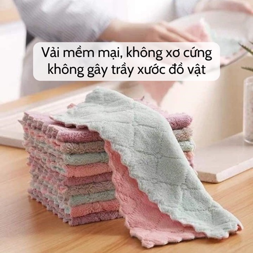 [SIÊU RẺ] Khăn lau bếp SALE Khăn lau đa năng 2 mặt lau tay vải bông mềm mại thấm hút tốt dễ giặt dùng nhiều lần