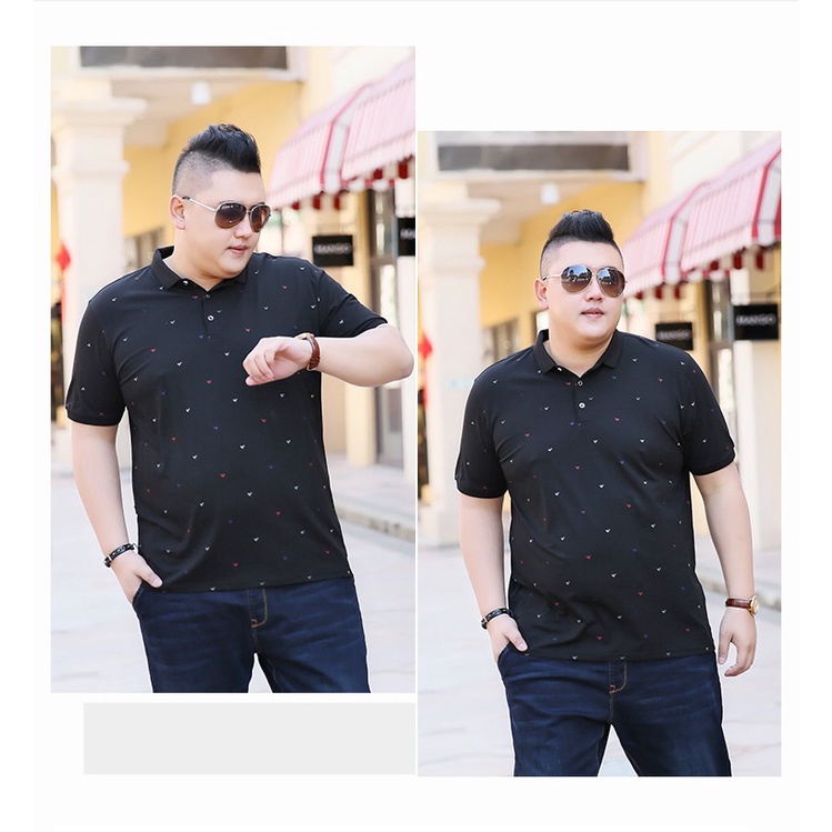 Áo thun nam có cổ cỡ lớn Từ 85 - 130KG thương hiệu Bigsizevn, Áo polo nam big size in trái tim