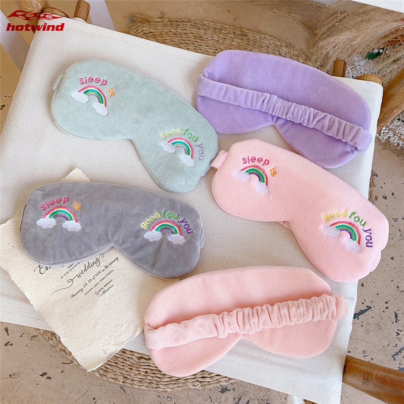 Mặt nạ mắt ngủ in hình cầu vồng dễ thương