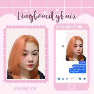 [ TẨY TÓC/ NÂNG TONE ] Thuốc nhuộm tóc màu CAM ĐÀO