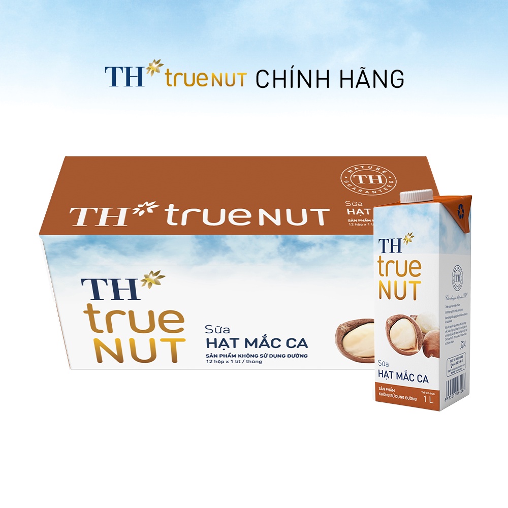 Thùng 12 hộp sữa hạt mắc ca TH True Nut 1L (1L x 12)