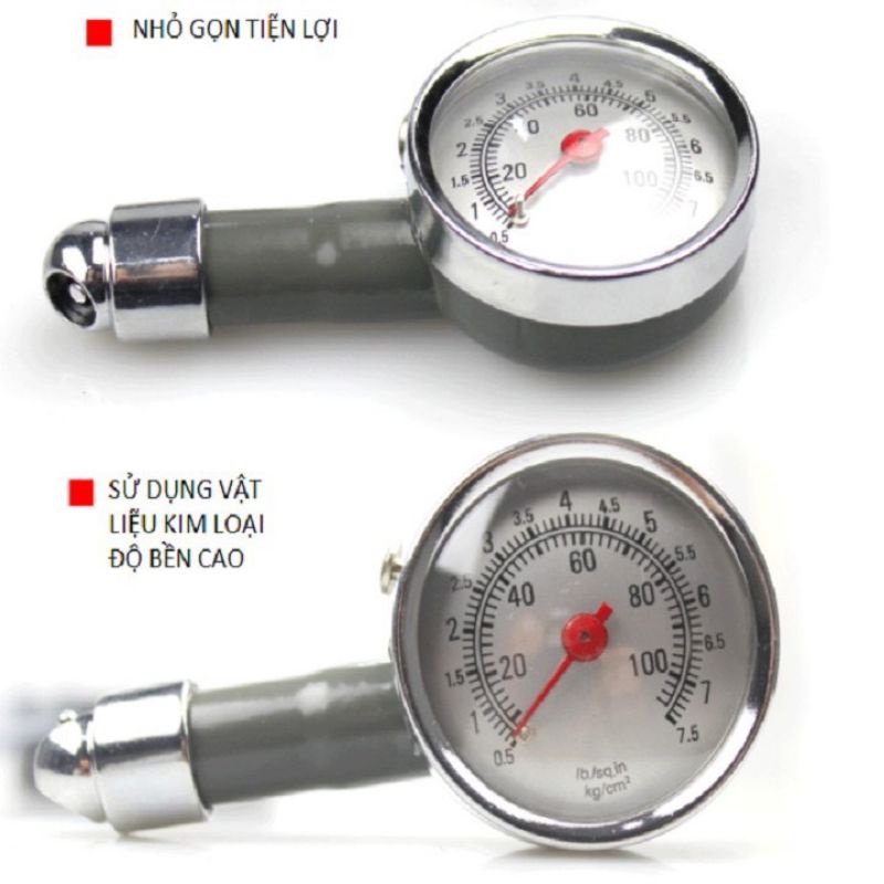 Đồng hồ đo âp suất lốp ô tô xe máy có hộp
