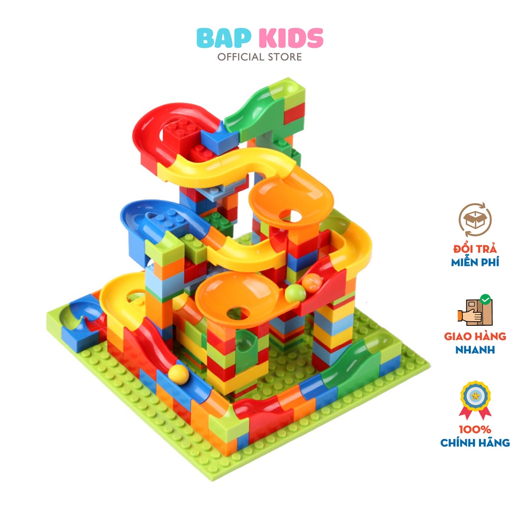 Đồ chơi Bapkids, Bộ lắp ráp mô hình cầu trượt thả bi 168 chi tiết