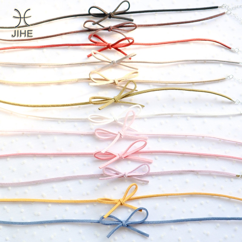 【JIHE】Vòng Cổ Choker Đính Nơ Nhiều Màu Dễ Thương Phong Cách Nhật Hàn Cho Nữ
