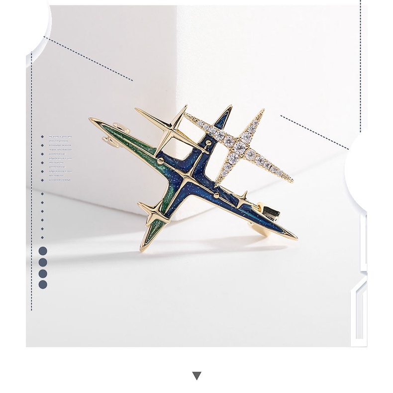 Màu xanh gradient giọt men thủ công hình ngôi sao phụ kiện ghim màu trâm