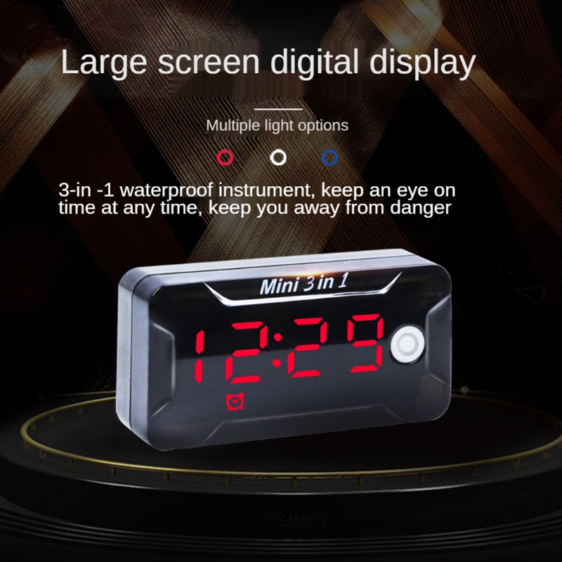 Đồng Hồ Điện Tử Hiển Thị LED DC 8V-72V Chống Nước Chống Bụi Cho Xe Hơi Xe Máy