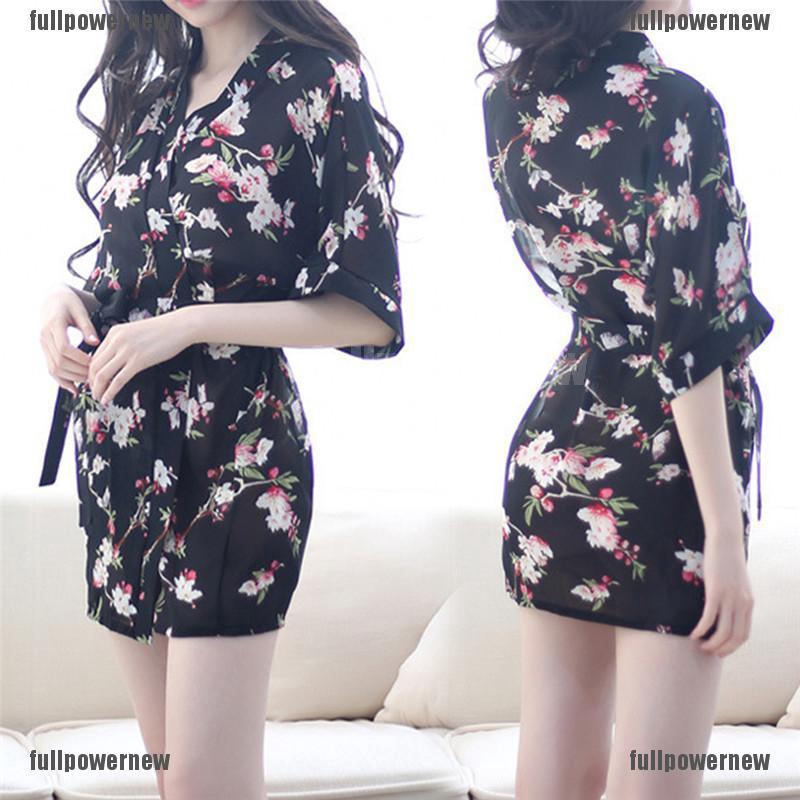 Áo choàng ngủ in họa tiết hoa phong cách quyến rũ dành cho nữ | BigBuy360 - bigbuy360.vn